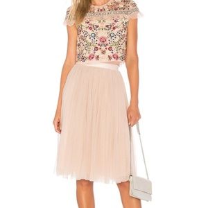 Needle & Thread A-Line Tulle Midi Skirt